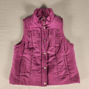 Relativity Ladies P/M Hot Pink Vest Zippers Snap Closure Soft , pockets